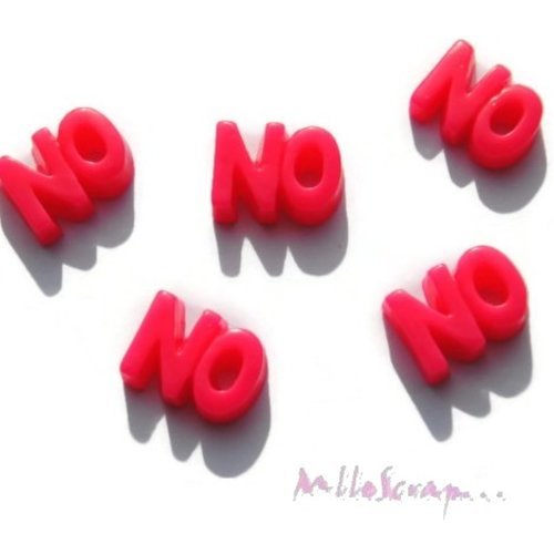 "no" cabochons résine embellissement scrapbooking carterie bijoux diy - 5 pièces