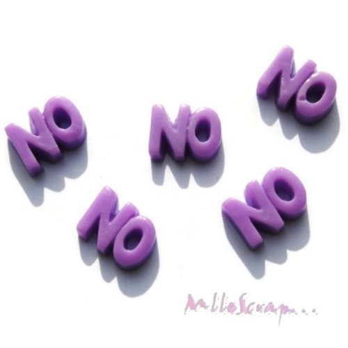 "no" cabochons résine embellissement scrapbooking carterie bijoux diy - 5 pièces