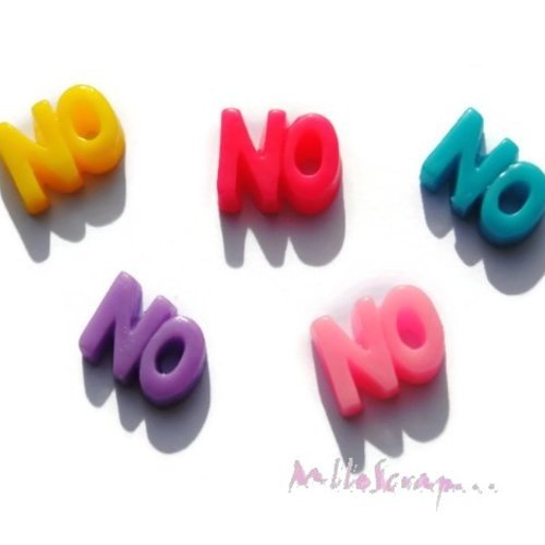 "no" cabochons résine embellissement scrapbooking carterie bijoux diy - 5 pièces