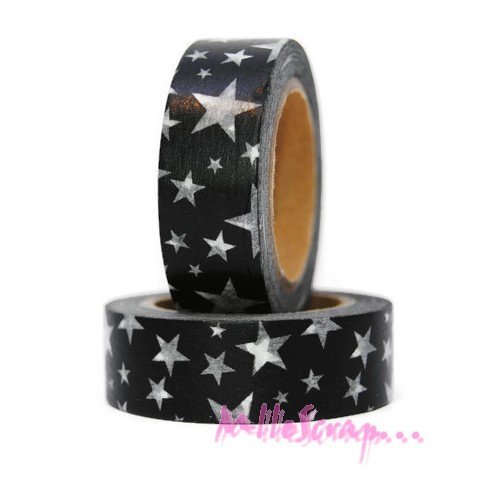 Masking tape étoiles déco autocollant embellissement scrapbooking carterie journaling diy - 10 mètres