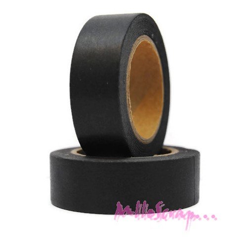 Masking tape tons noir embellissement scrapbooking carterie journaling diy - 10 mètres