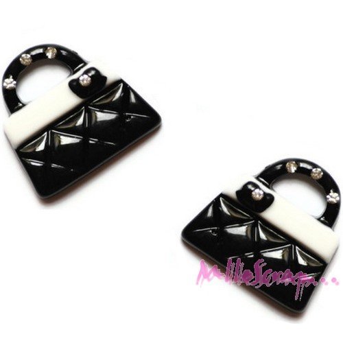 Sacs cabochons résine embellissement scrapbooking carterie bijoux diy - 2 pièces