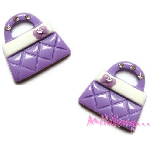 Sacs cabochons résine embellissement scrapbooking carterie bijoux diy - 2 pièces