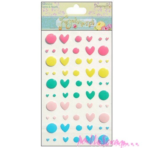 Demi-perles autocollantes embellissements scrapbooking carterie journaling diy - 60 pièces
