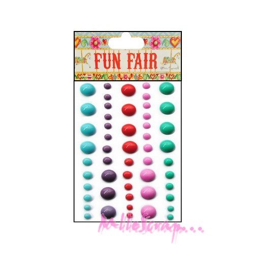Demi-perles autocollantes embellissements scrapbooking carterie journaling diy - 60 pièces