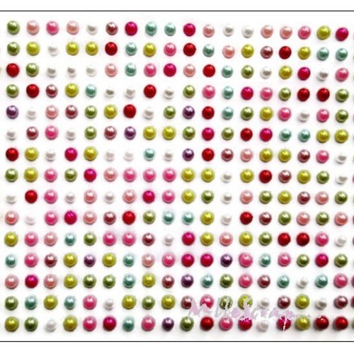 Demi-perles autocollantes embellissements scrapbooking carterie journaling diy - 300 pièces