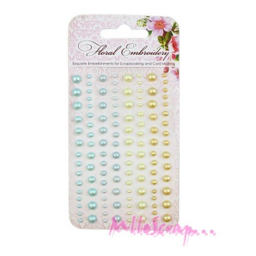 Demi-perles autocollantes embellissements scrapbooking carterie journaling diy - 120 pièces