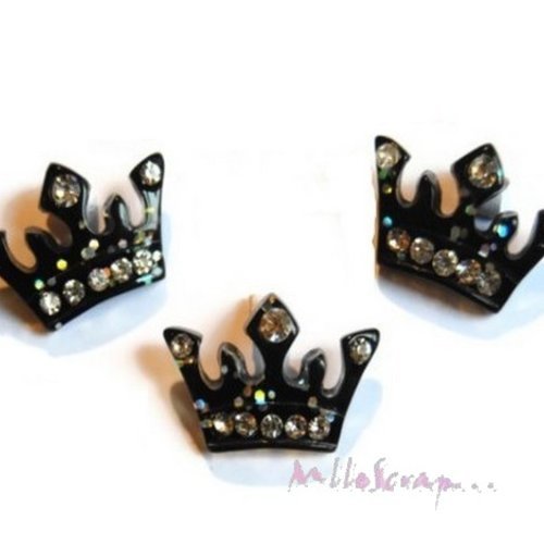 Couronnes cabochons résine embellissement scrapbooking carterie bijoux diy - 3 pièces