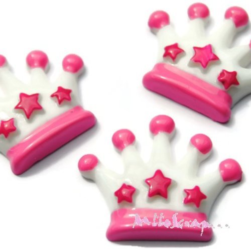 Couronnes résine embellissement scrapbooking carterie bijoux diy - 3 pièces