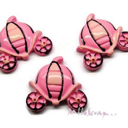 Carrosses résine embellissement scrapbooking carterie bijoux diy - 3 pièces