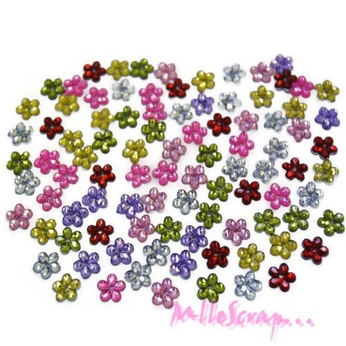 Strass fleurs à coller embellissement scrapbooking carterie couture bijoux diy - 50 pièces