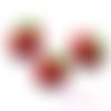 Cabochons pommes résine rouge embellissement scrapbooking carterie bijoux diy - 5 pièces
