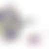 Petites roses violet fleurs papier avec tige embellissement scrapbooking carte diy - 10 pièces