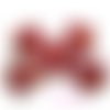 Fleurs  appliques tissu rouge embellissement scrapbooking carterie couture diy - 5 pièces