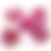 Fleurs  appliques tissu rose embellissement scrapbooking carterie couture diy - 5 pièces