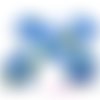 Fleurs  appliques tissu bleu embellissement scrapbooking carterie couture diy - 5 pièces