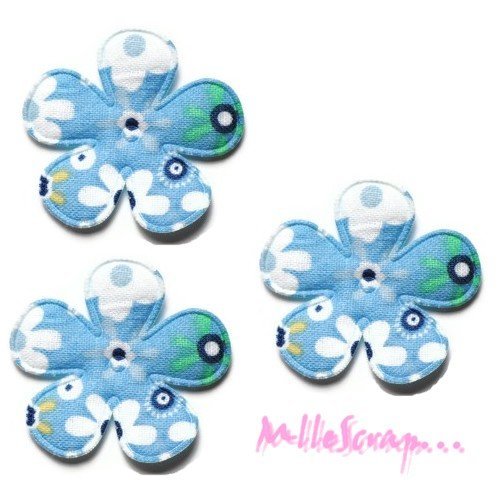 Fleurs appliques tissu embellissement scrapbooking carterie couture diy - 5 pièces