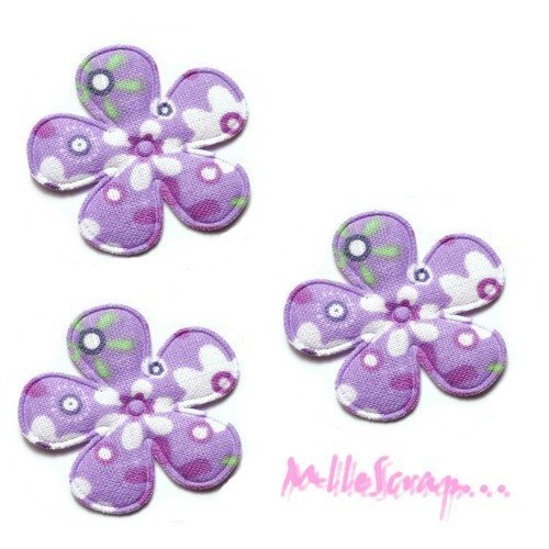 Fleurs appliques tissu embellissement scrapbooking carterie couture diy - 5 pièces