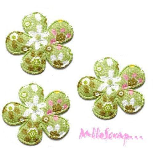 Fleurs appliques tissu embellissement scrapbooking carterie couture diy - 5 pièces