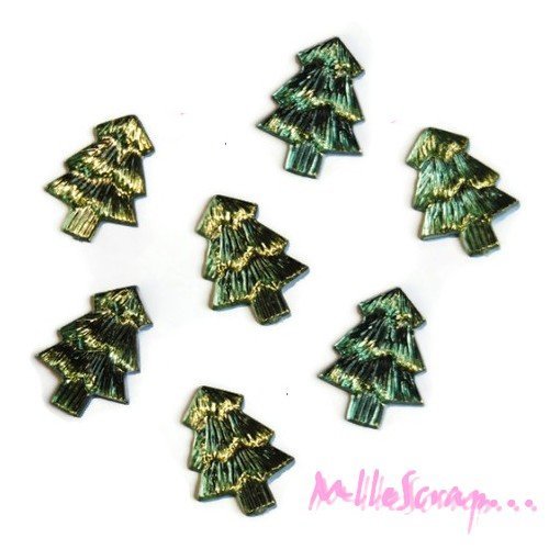 Sapins strass noel à coller embellissement scrapbooking carterie bijoux diy - 10 pièces