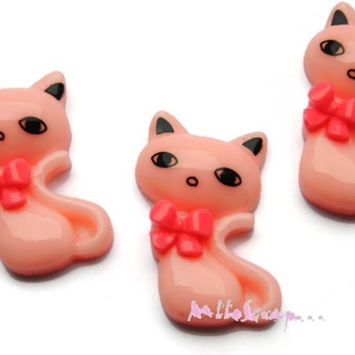 Chats cabochons résine embellissements scrapbooking carterie bijoux diy - 3 pièces