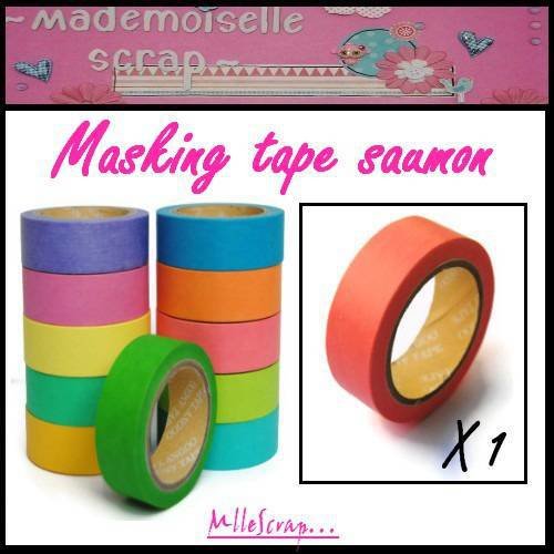 *10 m masking tape autocollant rose clair légèrement saumon embellissement scrapbooking * 