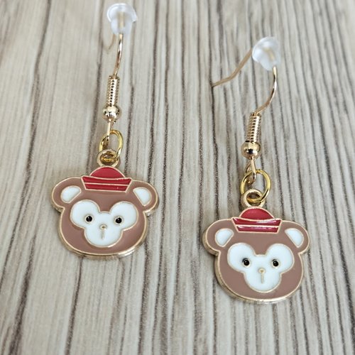 Boucles d'oreilles singes dorés
