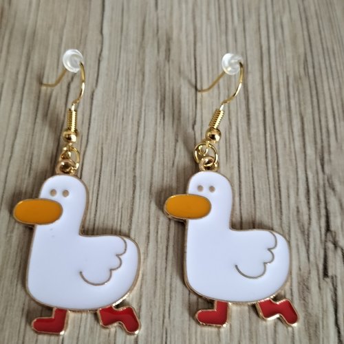Boucles d'oreilles oies