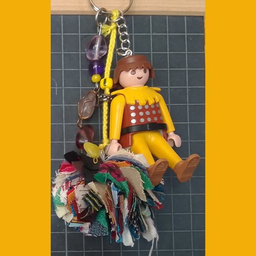 Porte-clé / bijou de sac mini-figurines playmobil vintage / soldat moyen age
