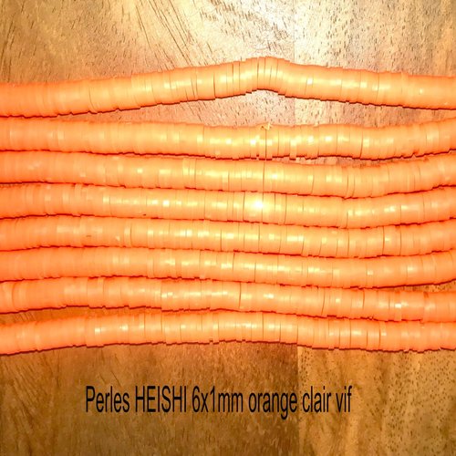 100 perles palet plat pâte polymère orange 5mm