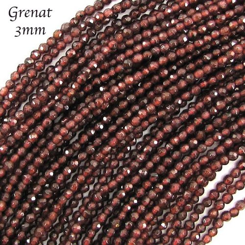 20 perles grenat  facettes naturelles  3mm