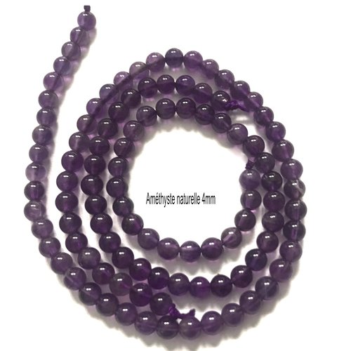 10 perles rondes de d'améthyste diametre 4mm violet /parme