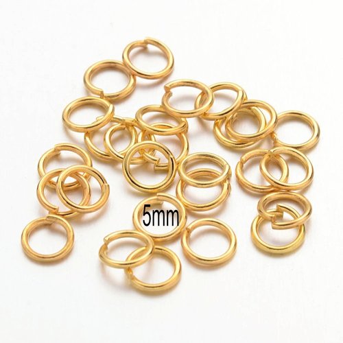 50 anneaux jonction alliage  or 5mm