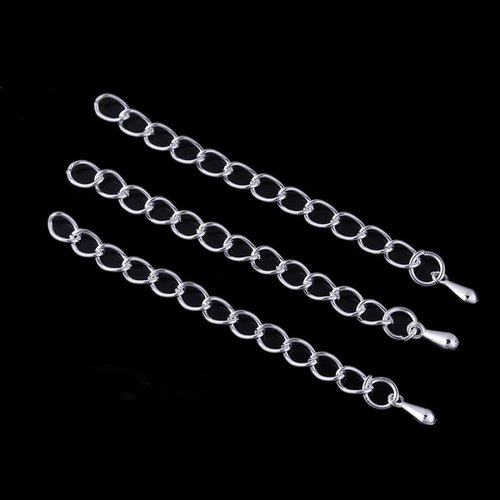 Chainette x10 finition goutte argent clair 50mm