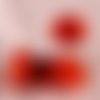 10 perles lentille cinabre rouge  rond plat 8x3mm