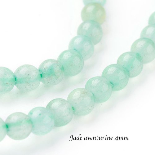 20 perles jade aventurine naturelle non teintées 4mm