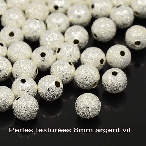 20 perles laiton intercalaire stardust argent silver clair 8mm