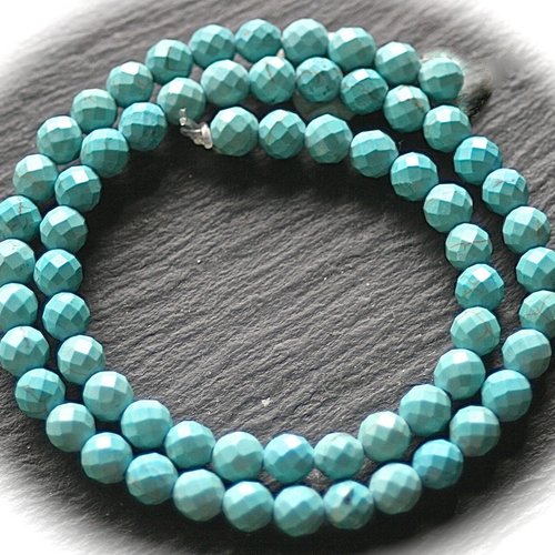 10 pierres perle  de turquoise howlite facettée 6mm