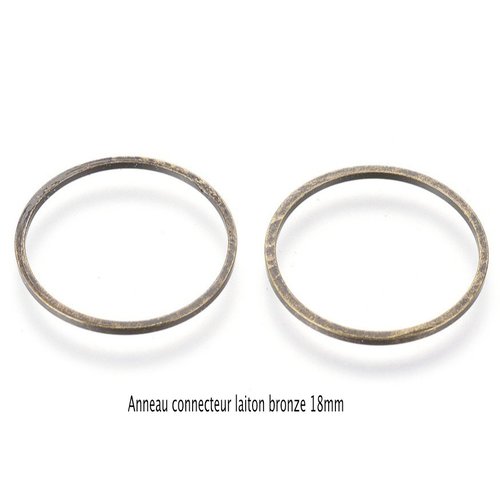 20 anneaux connecteur rond laiton bronze 18mm