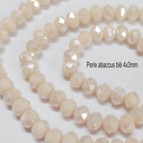 50 perles de verre facette rondelle navajo blanc 4x3mm