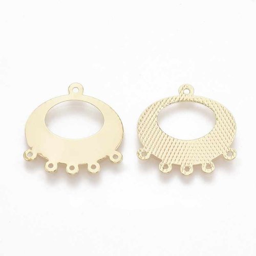 2 pendentifs connecteur laiton  or 24kt ovale 23x12mm