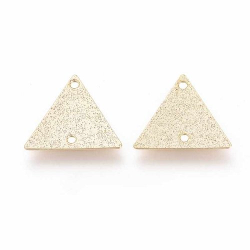6 connecteurs triangle laiton or 24kt stardust 13x15mm