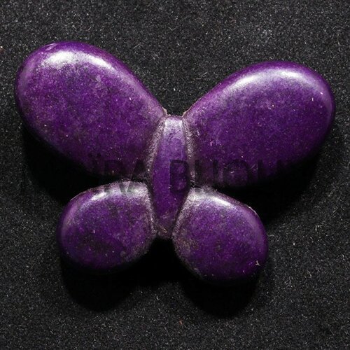 2 perles breloque  papillon howlite violet  diamètre 30x25mm