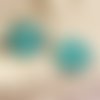 2 cabochons pierre  turquoise howlite  10mm