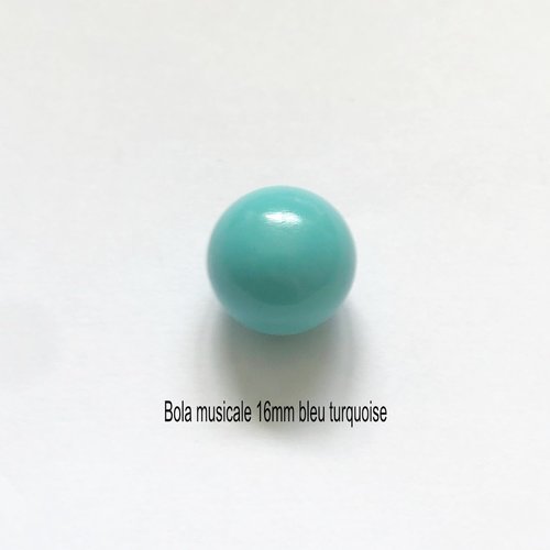 1boule musicale de bola de  grossesse bleu ciel turquoise  diametre 16mm