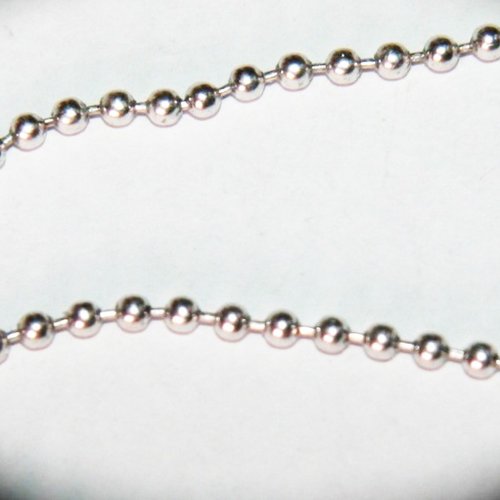1mètre de chaine bille argenté couleur platine 1,5mm