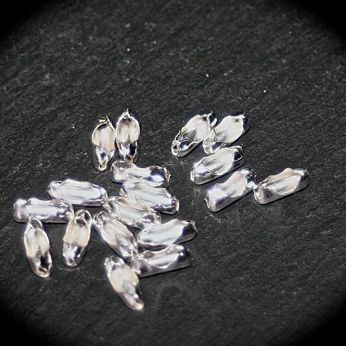 20 fermoirs  chaine billes métal argenté silver pour chaine bille 2mm