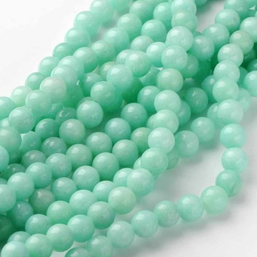 10 perles pierre jade vert amazonite rondes 8mm