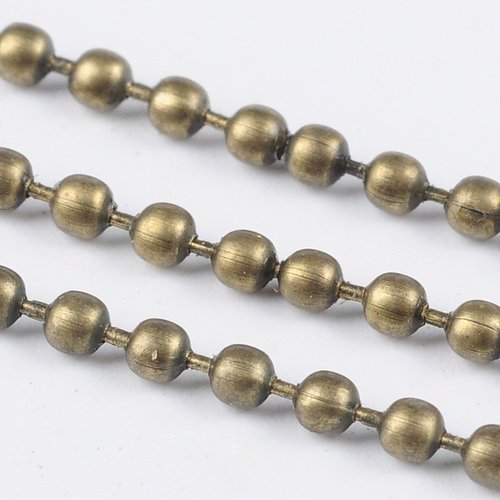 1 metrech002y chaine boule  couleur bronze 2mm