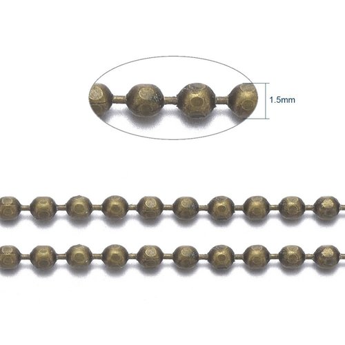 1 mètre ch013y de chaine laiton boule facettée diamètre  1.5mm